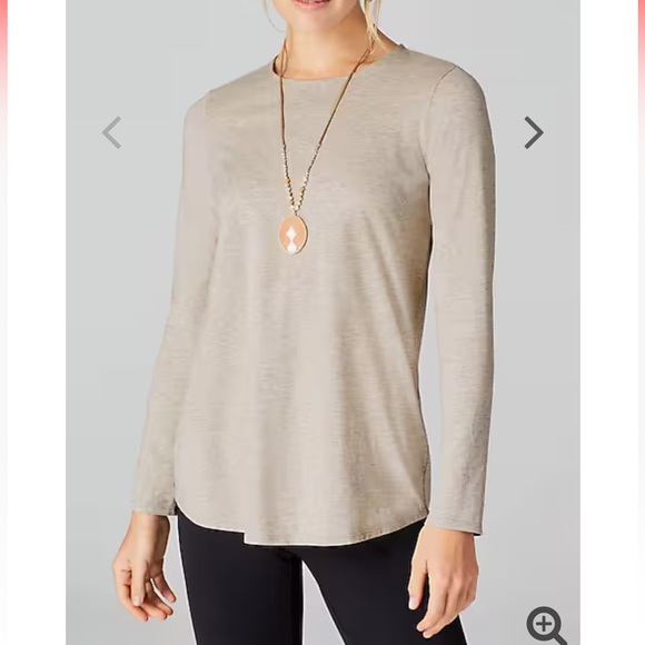J. JILL Pure Jill Pima-Stretch Shirttail Tee in Dove Gray Heather S: Med - Picture 1 of 16